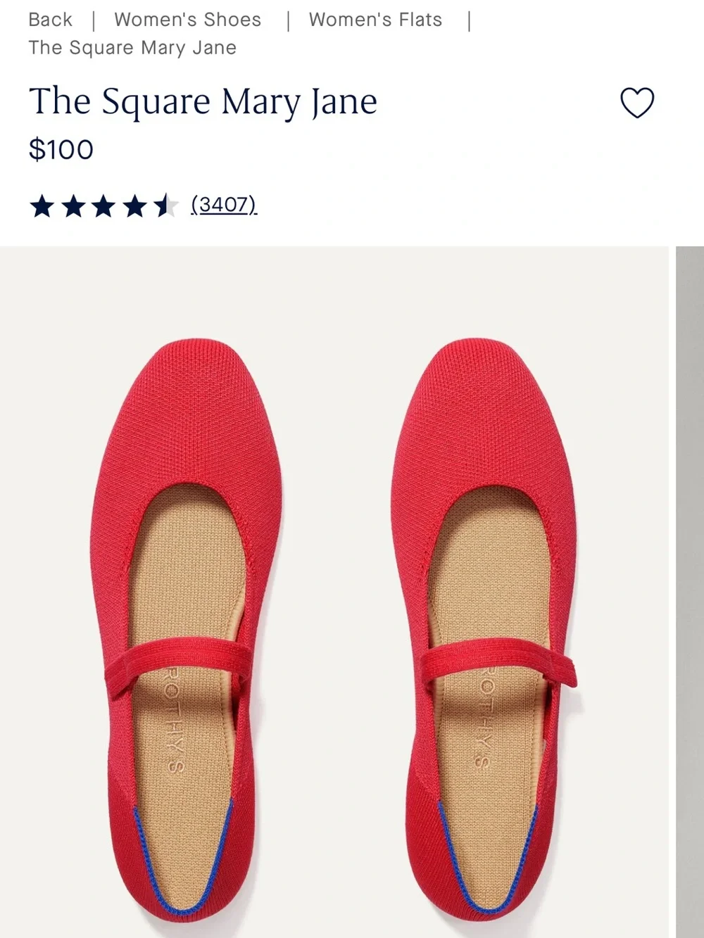 Rothy's Women's Black and Red Mary Jane Flats